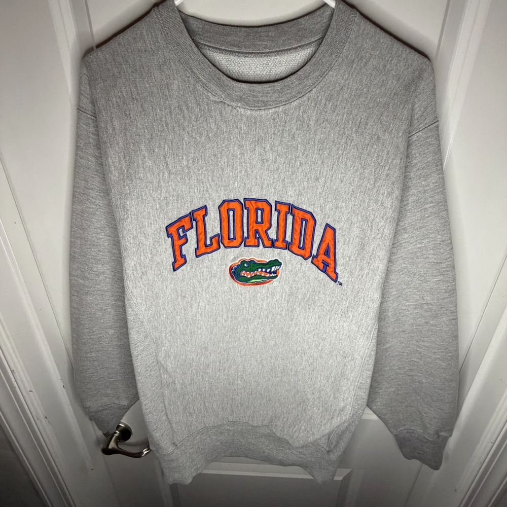 Steve & Barrys Florida Gators Sweatshirt Grey Embroidered Reverse Weave Mens M
